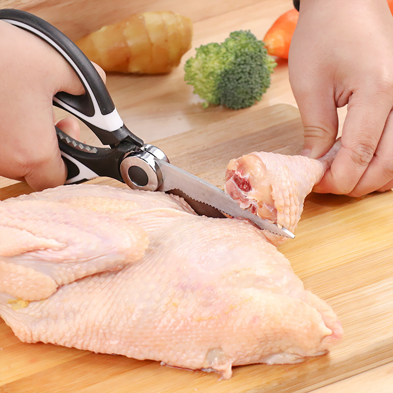 浮力ステンレス製キッチンはさみ、食品はさみ、強力鶏骨はさみ、多機能鋭利肉切りはさみ、家庭用はさみ、裁断用|undefined