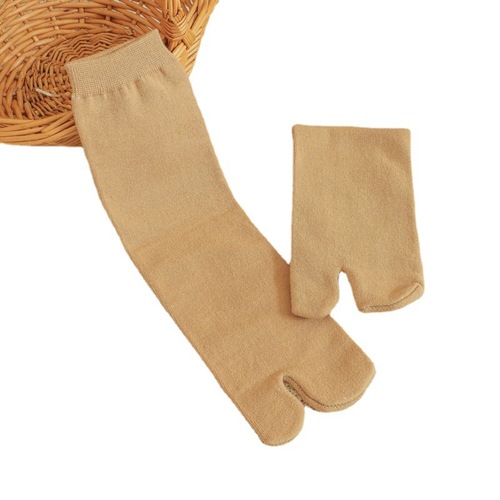 Two-finger socks Japanese clogs socks candy Japanese foot bag two-finger split toe mid-tube socks men and women cotton solid color socks