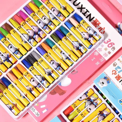 Children's washable oil pastel crayon painting set stationery 12 24 36 color student paintbrush crayon pen color lead