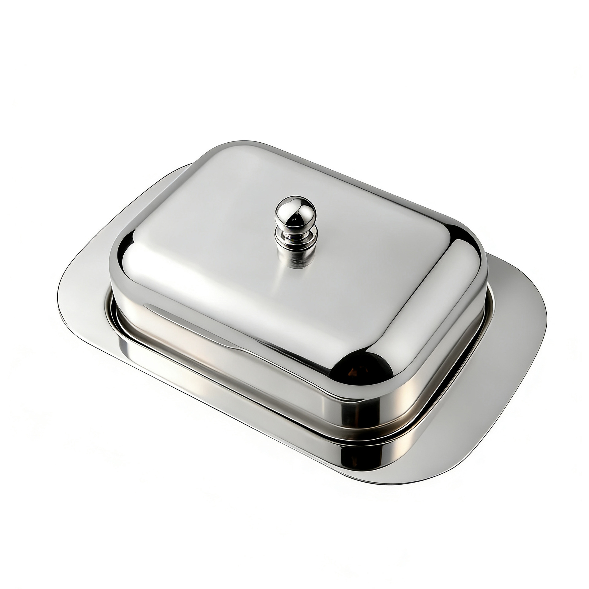 Nueva caja de mantequilla de acero inoxidable caja de queso de estilo europeo caja de mantequilla espesa caja de pan caja de pasteles