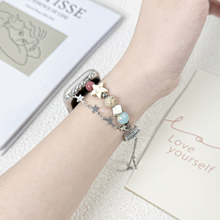 [asteroid] for applewatch colored stone strap iwatchS8/7 stars beaded bracelet strap apple