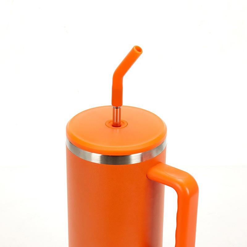 Taza de vacío de acero inoxidable 304 transfronterizo 40Oz con mango Taza de helado de paja Taza de coche de gran capacidad al aire libre