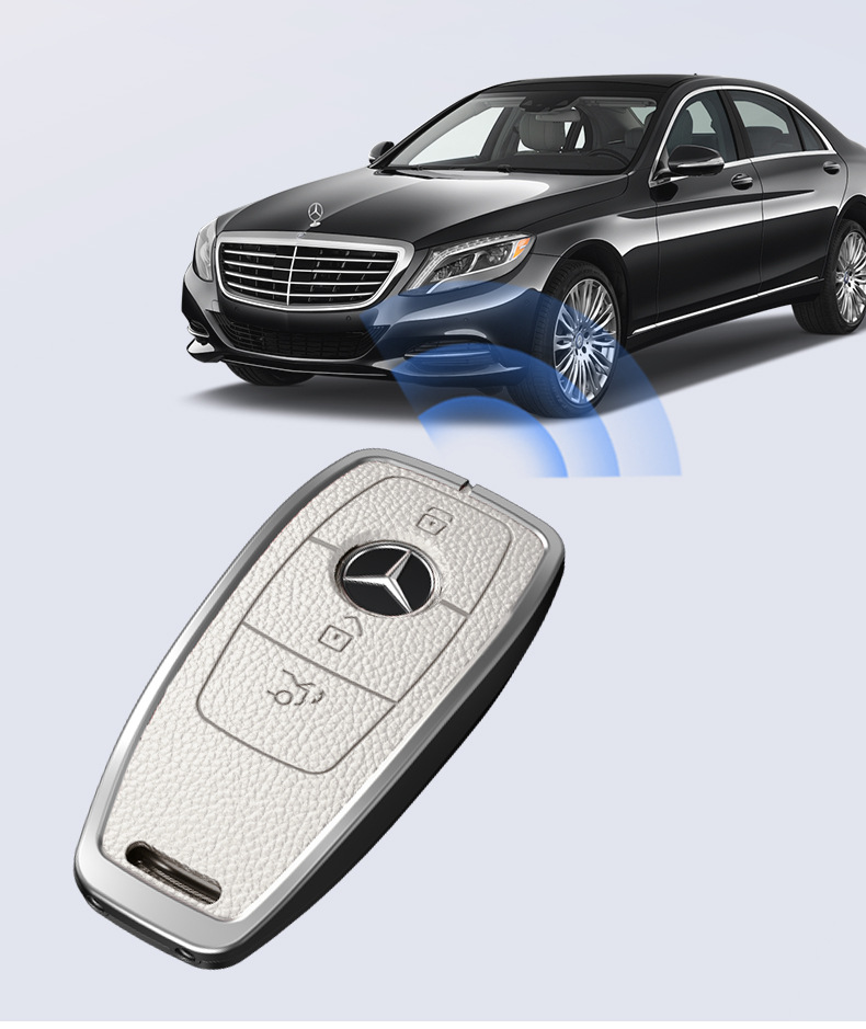 Suitable for Mercedes-Benz Key Cover C-Class 260L Glc300 S400 Without Car Logo Men's and Women's Key Case Leather