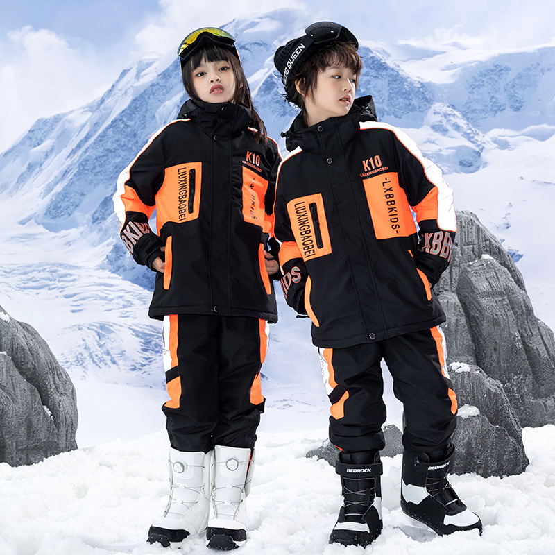 New Children's Ski Suit suit Boys and Girls Winter Outdoor Windproof Water-repellent Warm Thickened Ski Clothes