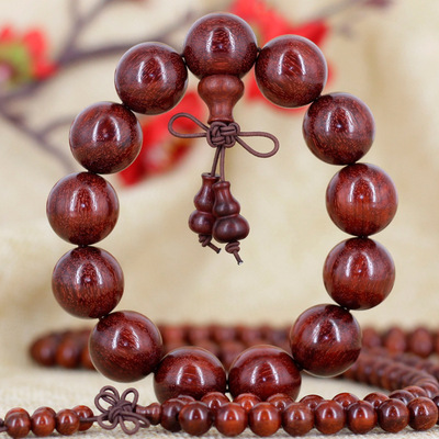 批发非洲赞比亚小叶紫檀手串 木质佛珠金星血檀手链念珠厂家供应