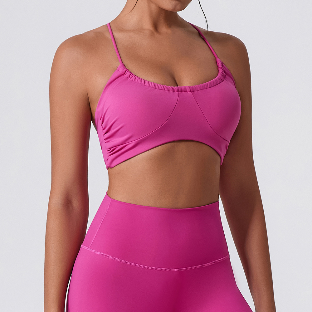ropa interior deportiva de secado rápido para correr antichoque anti-caída chaleco de bra de fitness chaleco de yoga con cojín de pecho integrado