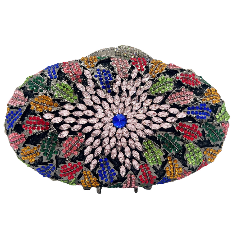 Bolsa de fábrica directa de diamantes transfronterizos bolsas de cristal de diamantes coloridas bolsas de cena vestidos bolsas de mano de mujer