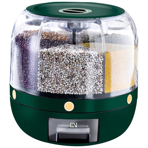 Stylish and Minimalist Grain Storage Box for Home Use, Insect and Moisture-Proof, Sealed and Organized Rice Storage Container, Divided Rice Box, Rotating Large Capacity Rice Bucket