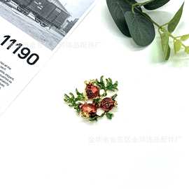 滴油石榴胸针合金领针发饰发夹DIY饰品配件材料批发