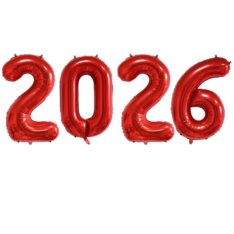 クロスボーダー新 2026 ナンバー 16/32/ 40inch ナンバーアルミフィルムバルーンセット馬年大晦日新年お祝い衣装|undefined