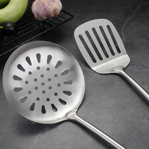 304 stainless steel pan spatula kitchenware set, large pan spoon with thick handle and heat insulation, kitchen utensils for cooking, spatulas and spoons wholesale