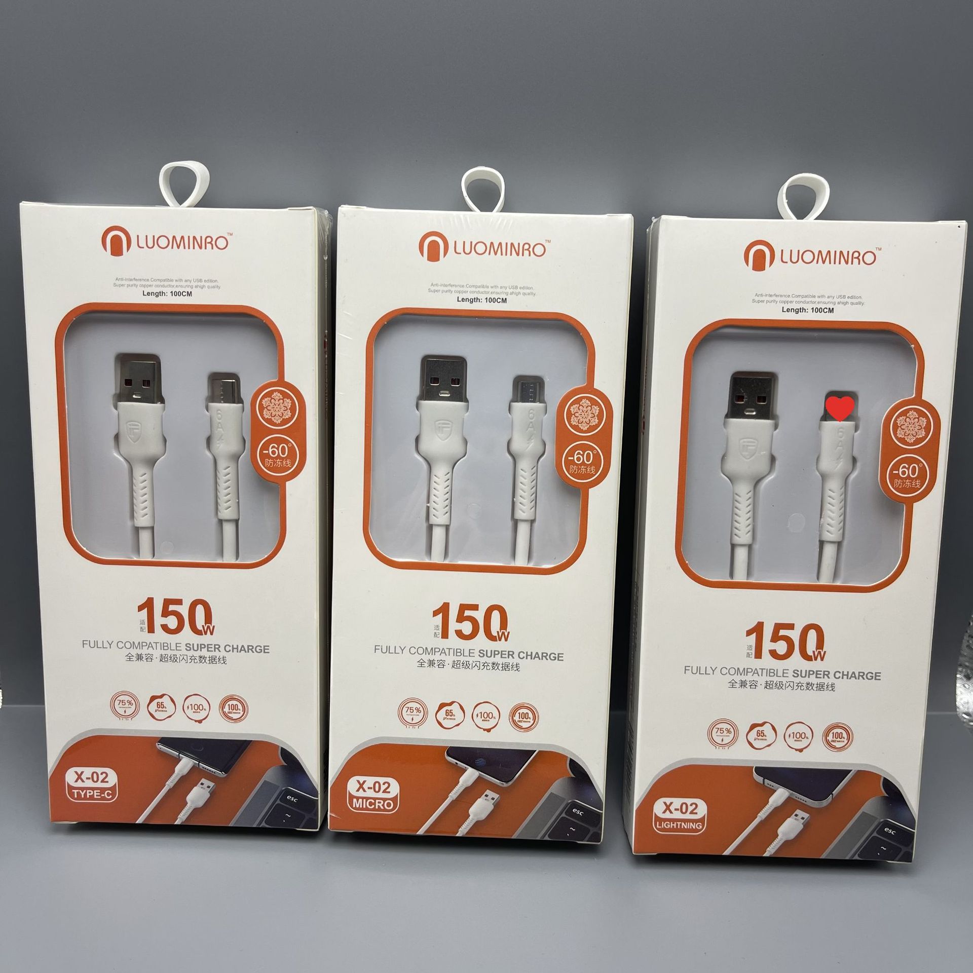 LUOMINRO marca 120W teléfono móvil cable de datos de alta potencia totalmente compatible con el flash de carga teléfono móvil cable de carga rápida fabricante