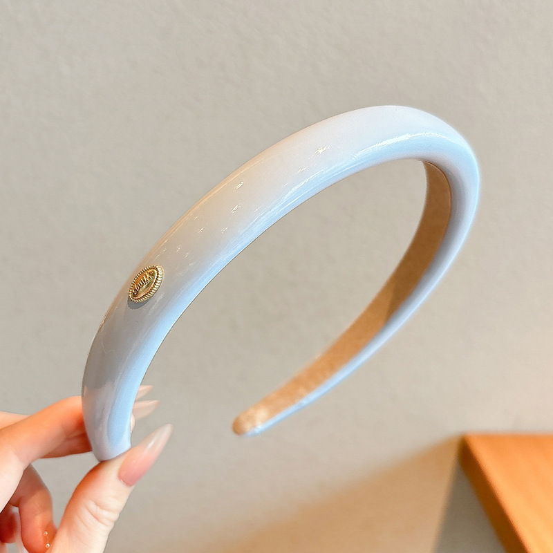 3#Sky blue leather headband-1.5cm