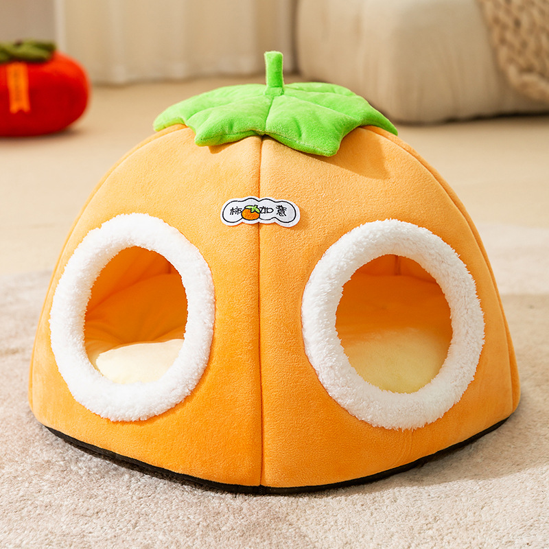 Otoño e invierno caqui ruyi cálido engrosado multi-agujero gato nido gato diamante dragón todo incluido mascota nido perro suministros