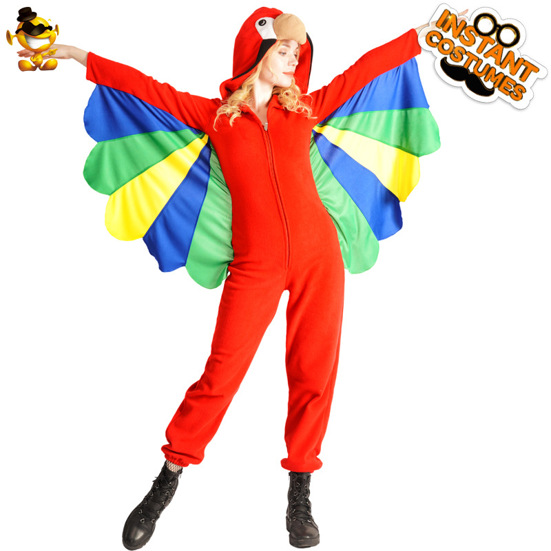 Las mujeres adultas de Halloween divertido animal loro mono traje Cosplay etapa loro apoyos traje