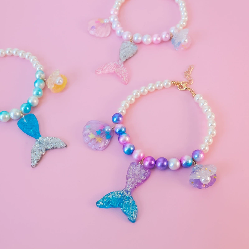 Специальный трансграничный ошейник для домашних животных Amazon кошка собака жемчужное ожерелье цвет жемчужный хвост русалки панцирь