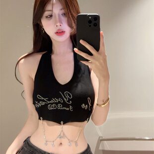 Summer short T-shirt sleevless, for small vest, tight, fitted, backless