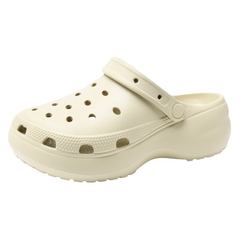 Zapatos con agujeros de suela gruesa al por mayor para mujer, uso exterior de verano, sandalias antideslizantes, transpirables y sin olor