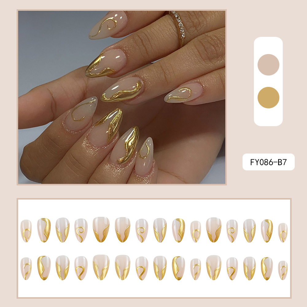 Uñas postizas 3D estéreo blanqueadoras, muy vendidas, piezas de arte de uñas portátiles transfronterizas, pegatinas de uñas sencillas con un toque de alta gama, venta al por mayor