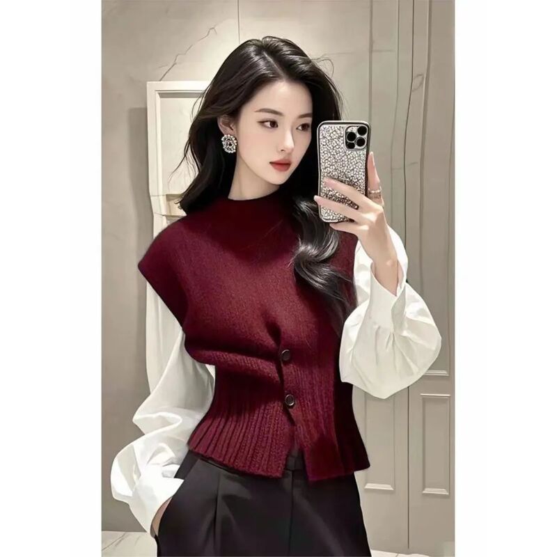 收腰叠穿马甲2025新款毛衣女春秋新款坎肩针织背心漂亮上衣潮|undefined