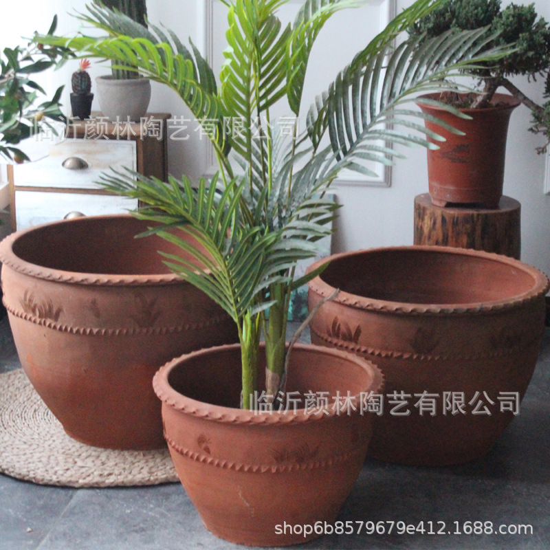 Jardín de terra de terra maceta gran maceta de lirio gran maceta naranja ventilada maceta antigua
