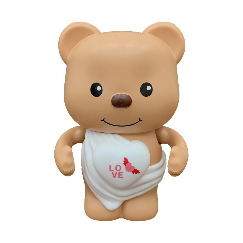 (2개) 떨림은 ILOVE당신은 심장 버터 크림 곰 옥 GUI 개 멜로디 장난감 애호가 선물보다 더 빛날 것입니다