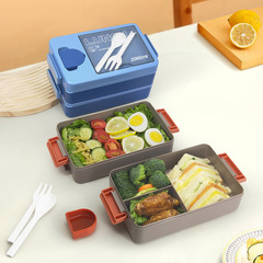 學生保溫飯盒套裝上班族塑料便當盒午餐盒帶醬料盒微波爐雙層飯盒