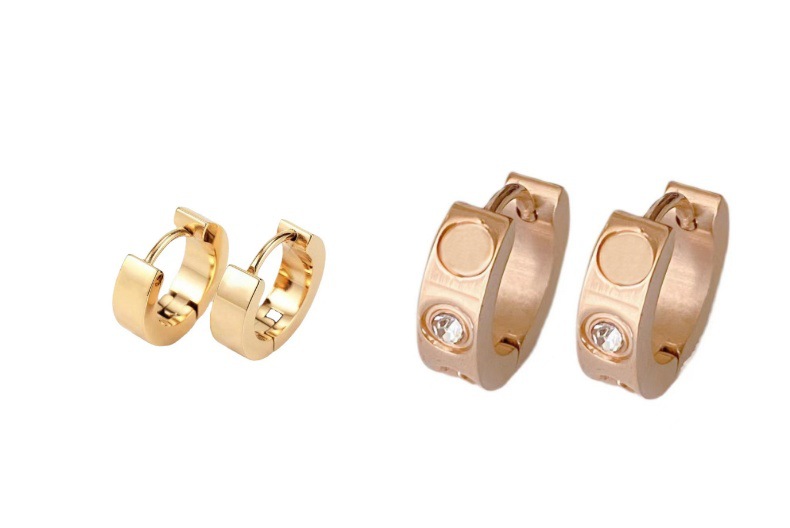 Orecchini 1 pz hip hop non sbiadiscono versatili uomini e donne semplice marea personalità versatile acciaio al titanio_voghion.com