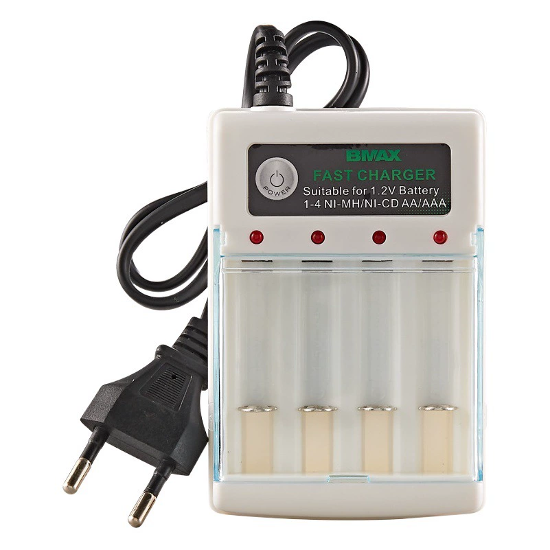 Зарядное устройство с 4 слотами 804 Ni-MH аккумулятор AA/AAA No5 No7 аккумуляторная батарея Европейский стандарт с круглой вилкой Зарядное устройство BMAX