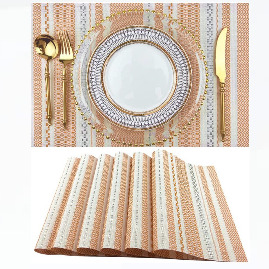 Mantel Clásico de PVC Teslin, Superventas Transfronterizo, para Mesa de Comedor, Estilo Moderno, Aislante del Calor, para Comida Occidental