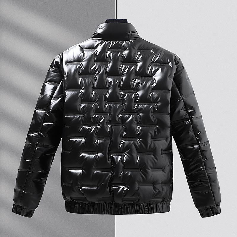 Men's Padded Jacket Stand Collar Slim Fit Warm Winter Coat_voghion.com
