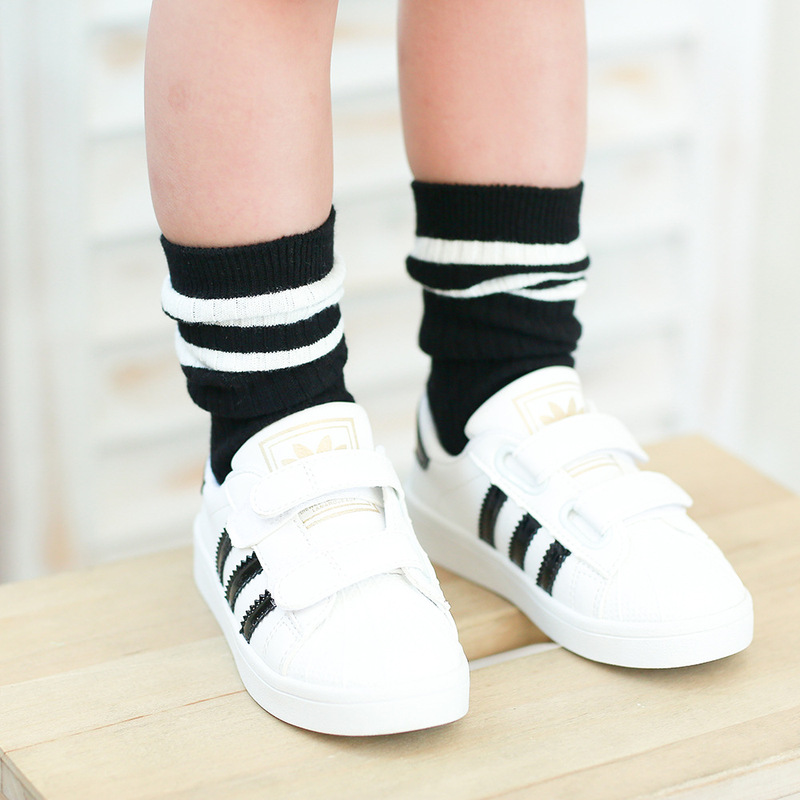 Three-Bar Kidsren's Pile Socks Autumn and Winter New Kidsren's Socks Cotton Socks Boys and Girls Calf Socks Mid-Tube Socks