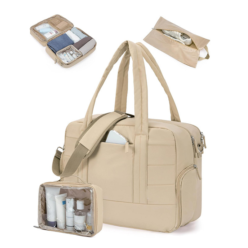 Nueva bolsa de viaje bolsa de viaje bolsa de zapatos bolsa de plumaje con compartimiento separación seca y húmeda bolsa de mano