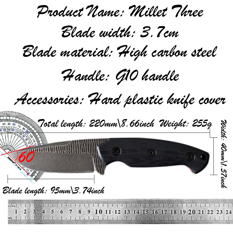 ハイカーボンスチールストレートknife G10ハンドルベルトデザイン|undefined