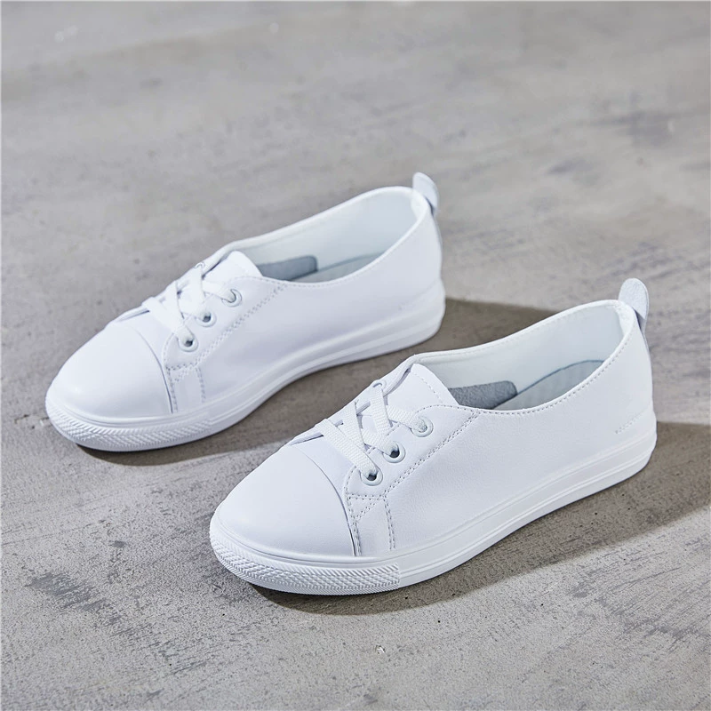 2021 новый стиль белые туфли женские весенне-летние модные Универсальные однослойные туфли для беременных женщин плоские весенне-осенние белые туфли