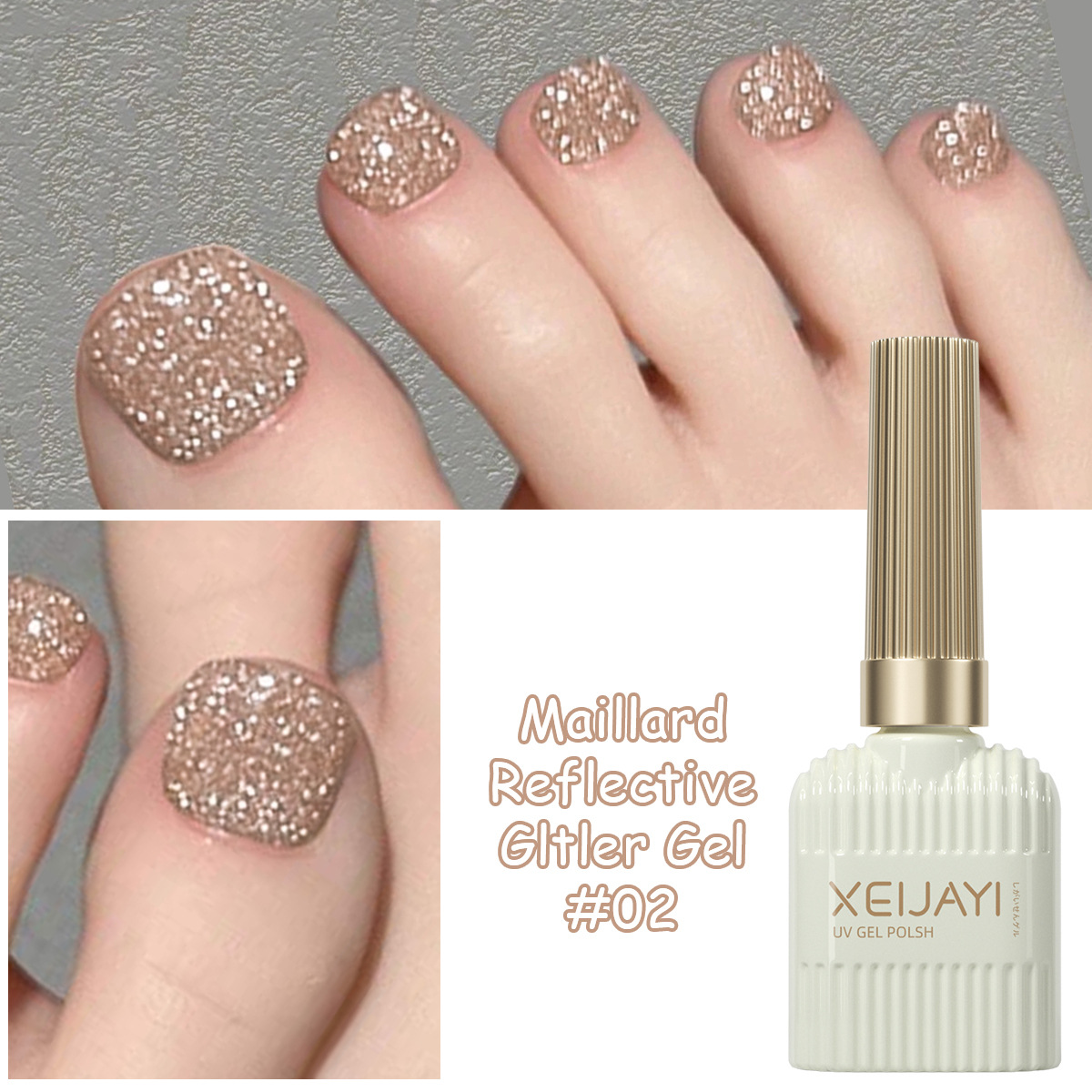 Esmalte de Uñas Gel Reflejante Efecto Brillante, Secado Rápido para Manicura image 4
