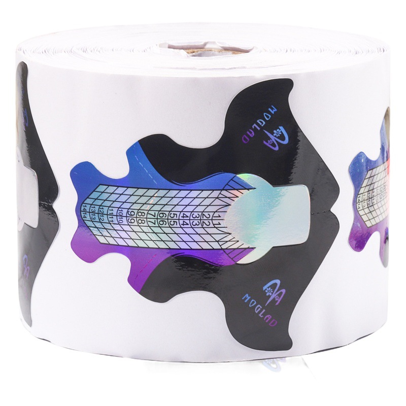 Soporte de papel de uñas láser desmontable alargado dedicado transfronterizo soporte de papel de extensión de uñas de fototerapia en forma de pez engrosado 100/300