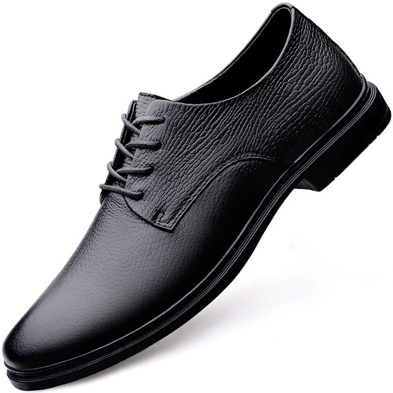 Мужские деловые туфли из натуральной кожи (первый слой воловьей кожи), осень 2025, в британском стиле, большие размеры, для свадьбы