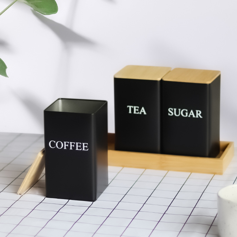insTEA, COFFEESUGAR tres combinaciones de té, café, fruta, té, dulces, caja de lata, caja de regalo
