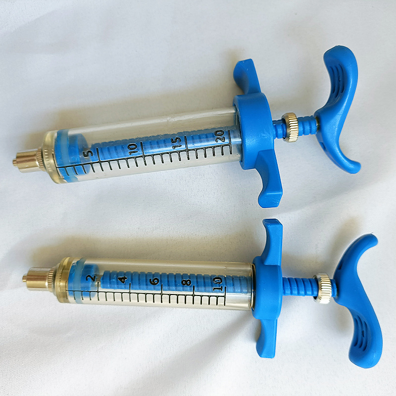Aguja de jeringa de acero azul veterinaria Aguja de jeringa de barril veterinario Aguja de jeringa de acero azul Aguja de jeringa de acero plástico