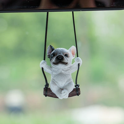 New car pendant car interior: Car hanging - white-bulldog