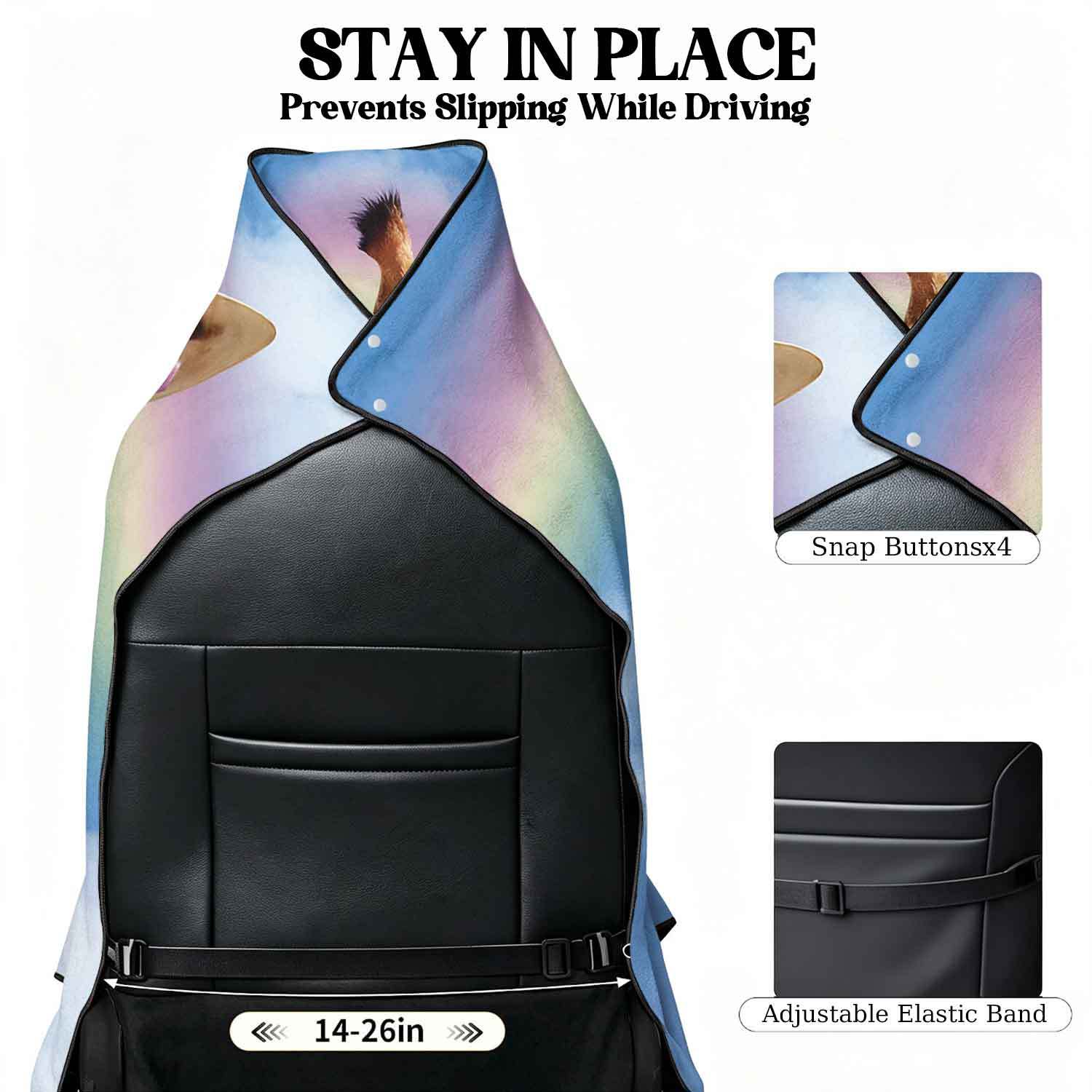 2-piece dual-use car seat cover, ultra-fine fiber, can be used as a beach towel, printed car protective seat cover 13