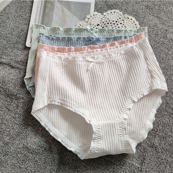 Japanese Style Girl Export Export Women's Pure Color Cotton Briefs White Hip-Covering Large Size Micro-Business One-Piece Drop Shipping Japanese Style Girl Export Export Women's Pure Color Cotton Briefs White Hip-Covering Large Size Micro-Business One-Piece Drop Shipping