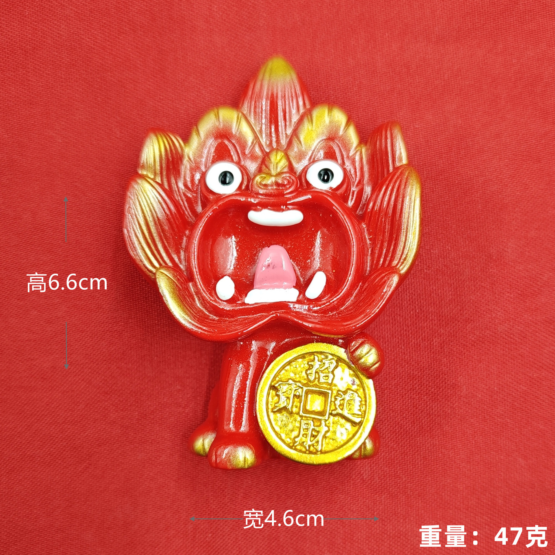 Nuevo rojo (un moneda de cobre) Tile Cat (un moneda de cobre pegado en el refrigerador)