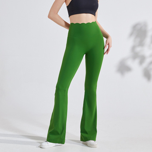 Lace flared pants for yoga women with slight flares for small people to do sports, high waist, hip lift, slimming, fitness, casual dance, wide legs, summer