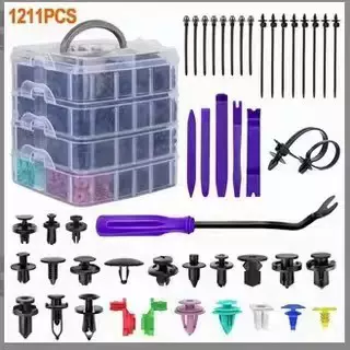 【跨境】新品1211pcs四层盒装汽车通用卡扣塑料门板保险杠紧固件