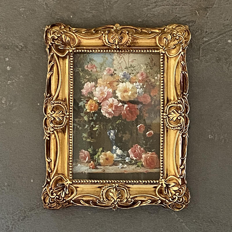 Resin Picture Frame with Easel and Hook for Desktop and Wall Display Decoration, French-Style Decorative Painting, Hanging Picture, Tabletop Picture Frame Resin Picture Frame with Easel and Hook for Desktop and Wall Display Decoration, French-Style Decorative Painting, Hanging Picture, Tabletop Picture Frame
