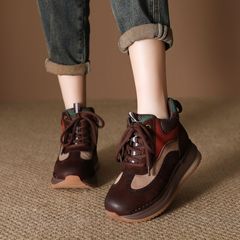 头层牛皮高帮女鞋2025秋冬新款真皮软底舒适百搭软底不累脚通勤鞋