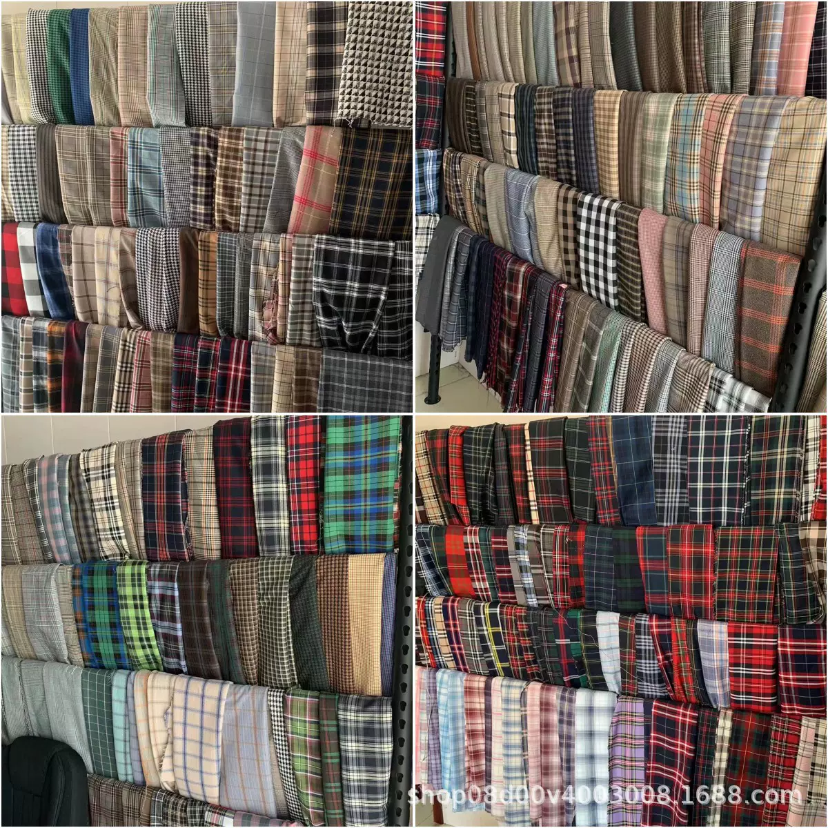 现货清仓仿TR色织千鸟格面料厚款提花多色小格子布匹批发服装箱包