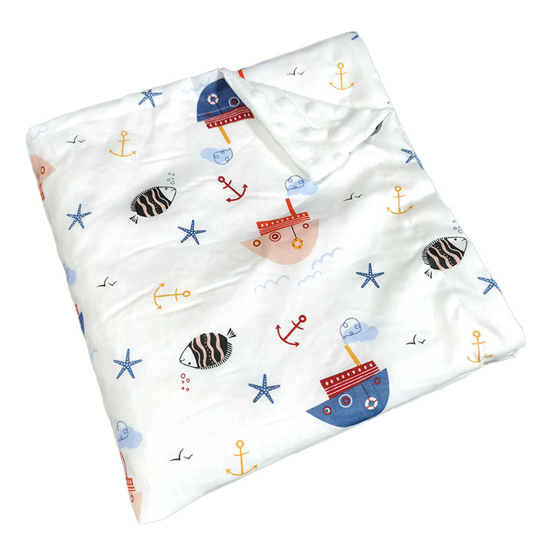 Manta de gorro de bebé de algodón de sarga de doble capa manta de bebé manta de gorro calmante para niños manta de colcha